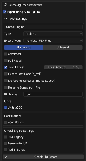 arp settings