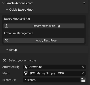 quick export mesh